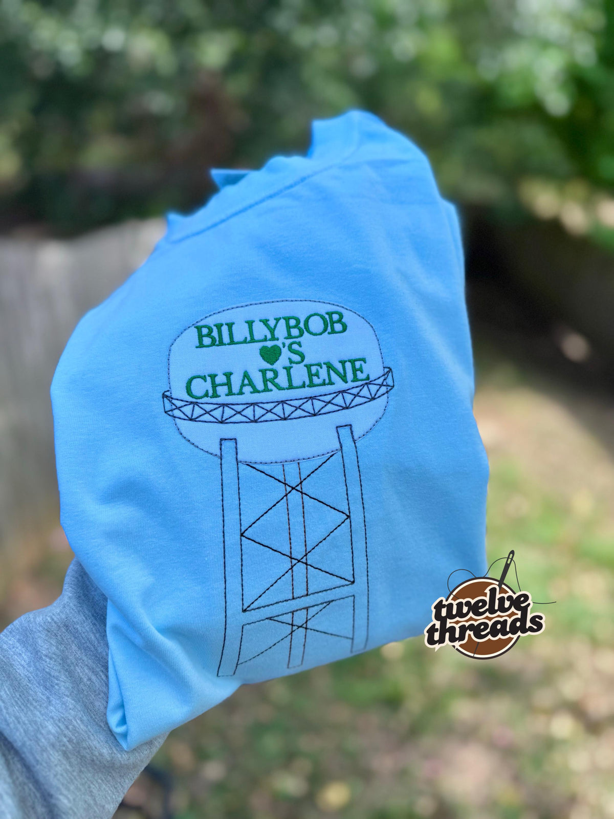 Billy Bob loves Charlene, Joe diffie, song, country music, country song lyrics, John Deere green, water tower green embroidery, t shirt, tee